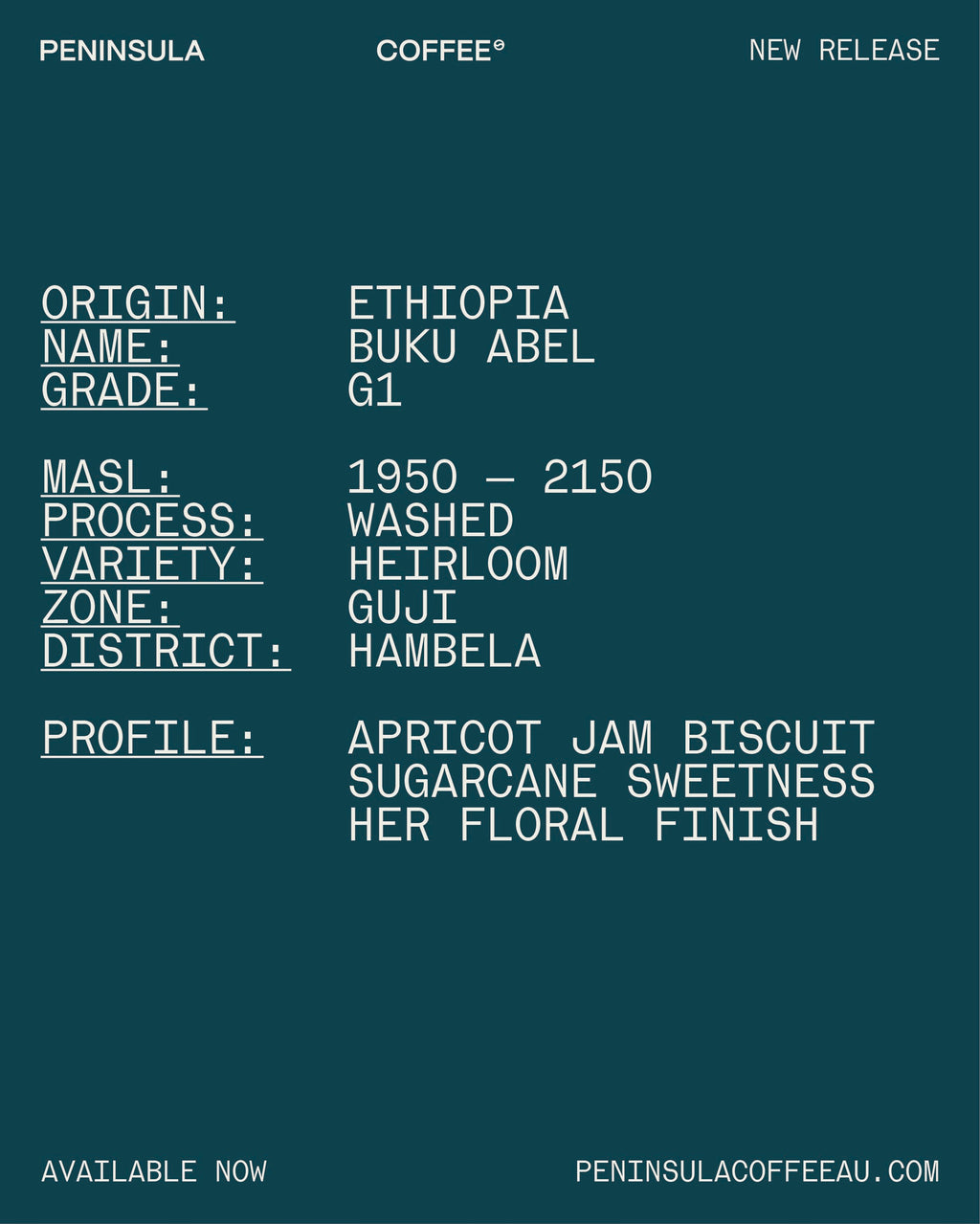 [ETHIOPIA] BUKU ABEL G1 WASHED GREEN BEAN